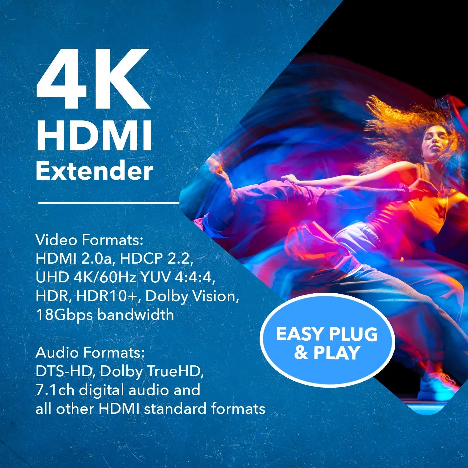 Extender Ft CAT6/7 -IR & -230 OREI Over Extraction (UHD-IPC230-K) Blaster 4K HDMI Audio