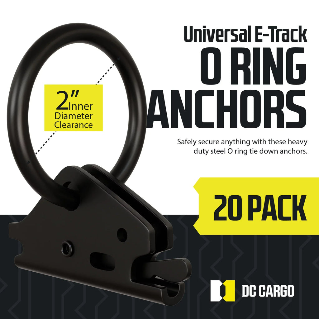 to Track Steel, O E Ring in Cargo E-Track "20 Trailer, Rails Truck, Loads Tie-Down ETrack Tie Van, Pickup" System Anchors Fittings, Down Spring w/ Enclosed/Flatbed TieDown