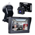 Safety Mirror Cameras Length Car Cable Monitored Mirrors 5M Adjustable with Inch Car Clear Mirror View Crystal Wide Car Seat Long 4.3 1080P Angle