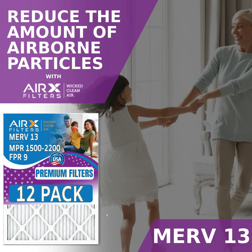MPR Pack AIRX FILTERS - Comparable - 1500 Made 13 FPR 2200 & of CLEAN USA to 9 Rating, WICKED in 14x30x1 MERV Filter Furnace Air by Filters AIR. 12