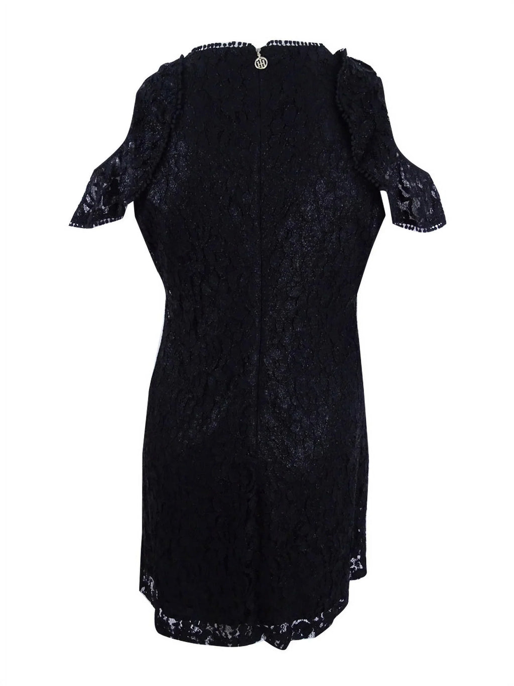 Sheath B+B 12 Womens $140 Cocktail HILFIGER Dress Cold Shoulder Black TOMMY 1055