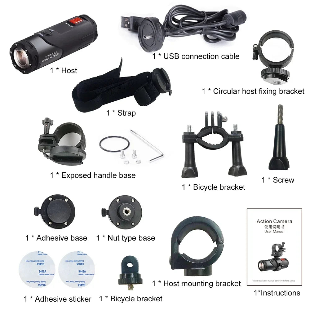 Helmet Adventures Bike Adventure Adventures - Camera Camera Wifi Mounted Head-mounted Wifi 4k Camera Camcorder,Head App Camera Waterproof Head With