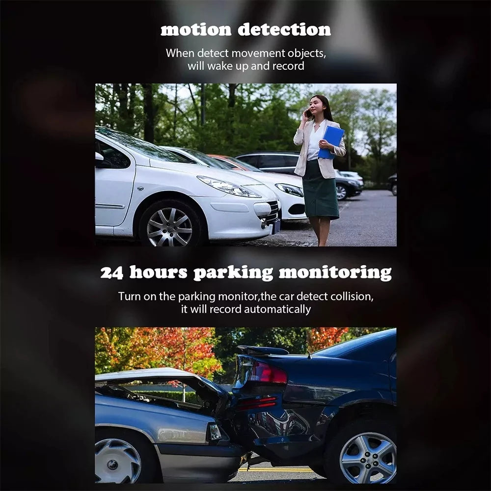 with Dual Monitoring, 1080P Recording, IPS Dash Camera Cam Car Dashboard 2 Parking and Recorder Driving Accident Cabin Night Motion IR Loop SOATUTO Detection, Locked, Channel Vision, Front 1.5in