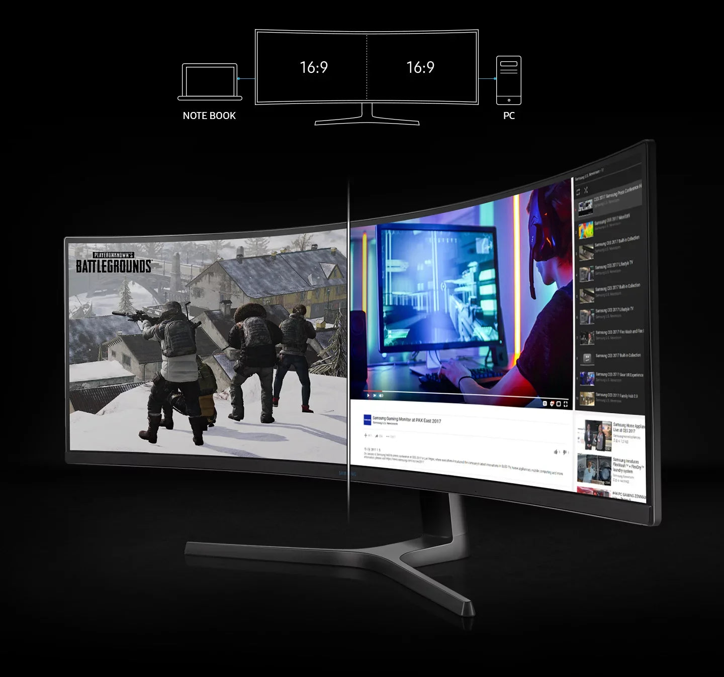 LC49RG90SSNXZA (5,120 QHD SAMSUNG Dual CRG9 Gaming 49" Curved 1,440) Class Monitor x QLED