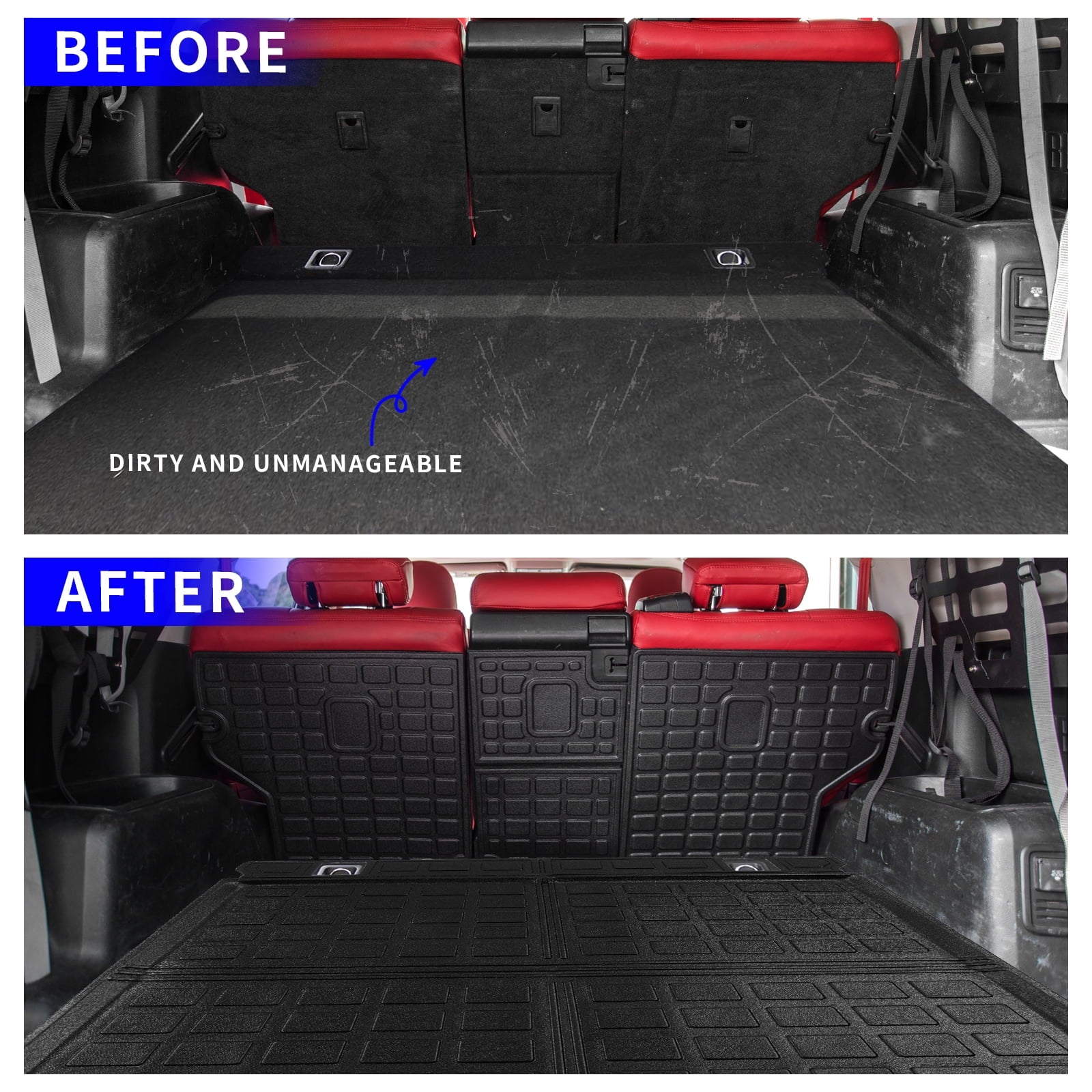 (Fit Seat Tray) Cover Mat Weather Toyota Accessories Mat Without 2022 Back 4 Floor Sliding 4Runner Cargo Runner Liner All Fit Protector Cargo Trunk 2013-2023 Mats