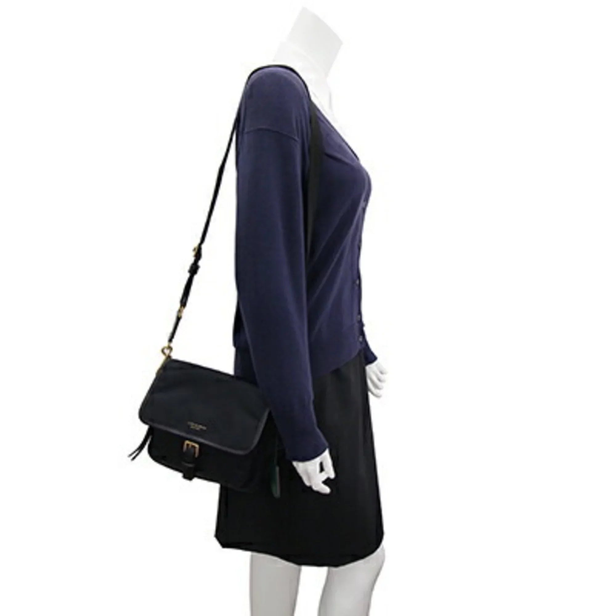 Pre-Owned Tory bag 58044 (Good) Burch shoulder nylon Perry ladies black TORY leather BURCH green