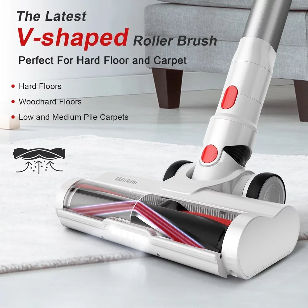 Floor Cleaner, Stick Runtime, 8 Hard Vacuum for Wnkim 50 Lightweight Power with Cordless Display, Pet Vacuum M10 Handheld Hair 28kPa LED Vacuum in to Suction Carpet 1 Smart Home, Up