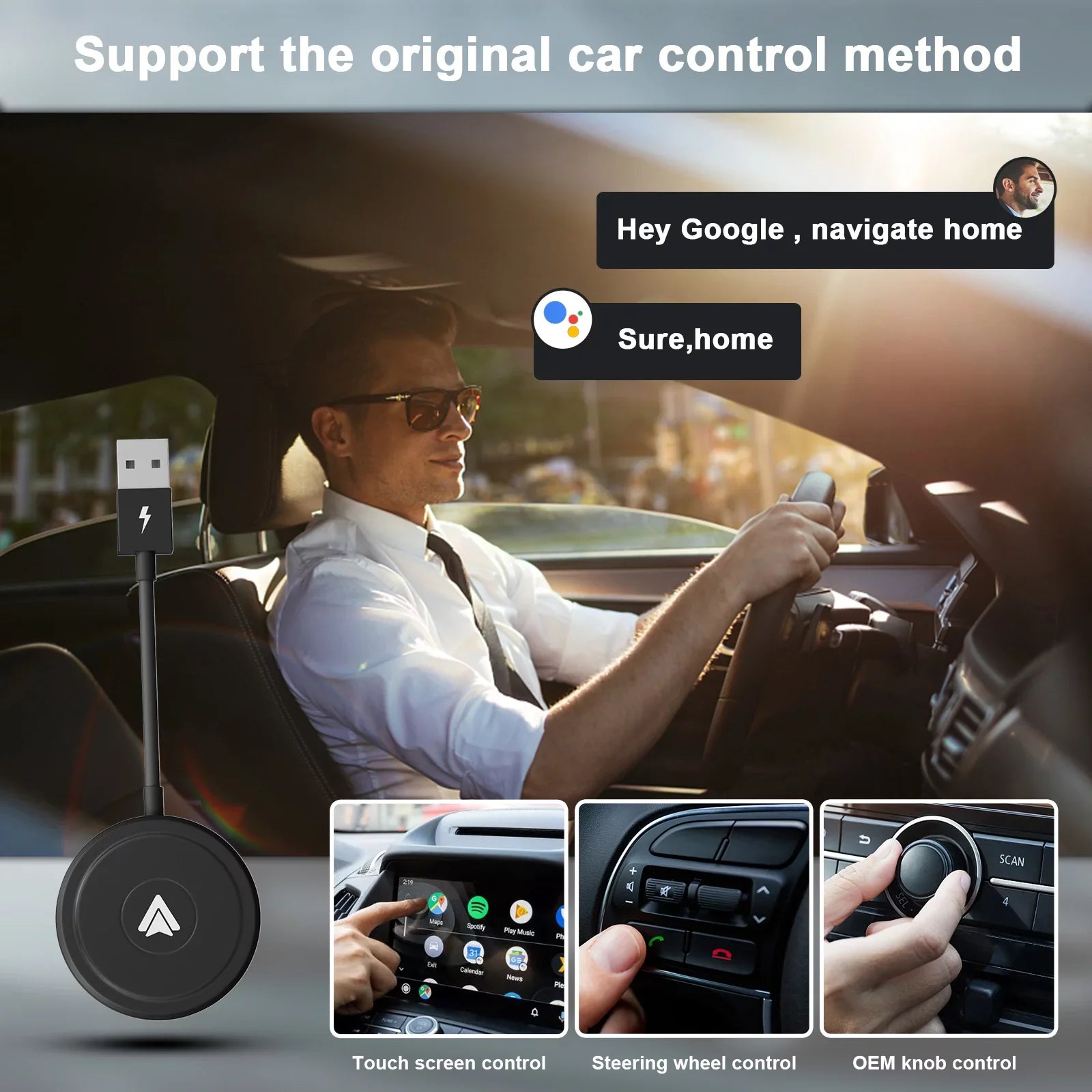 For Converts Cars Adapter Dongle Auto Auto Wireless to Android Wireless Phones