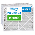 Filter, Air Pleated Pack Furnace MERV Aerostar 8 20x25x4 AC Air Filter, 6