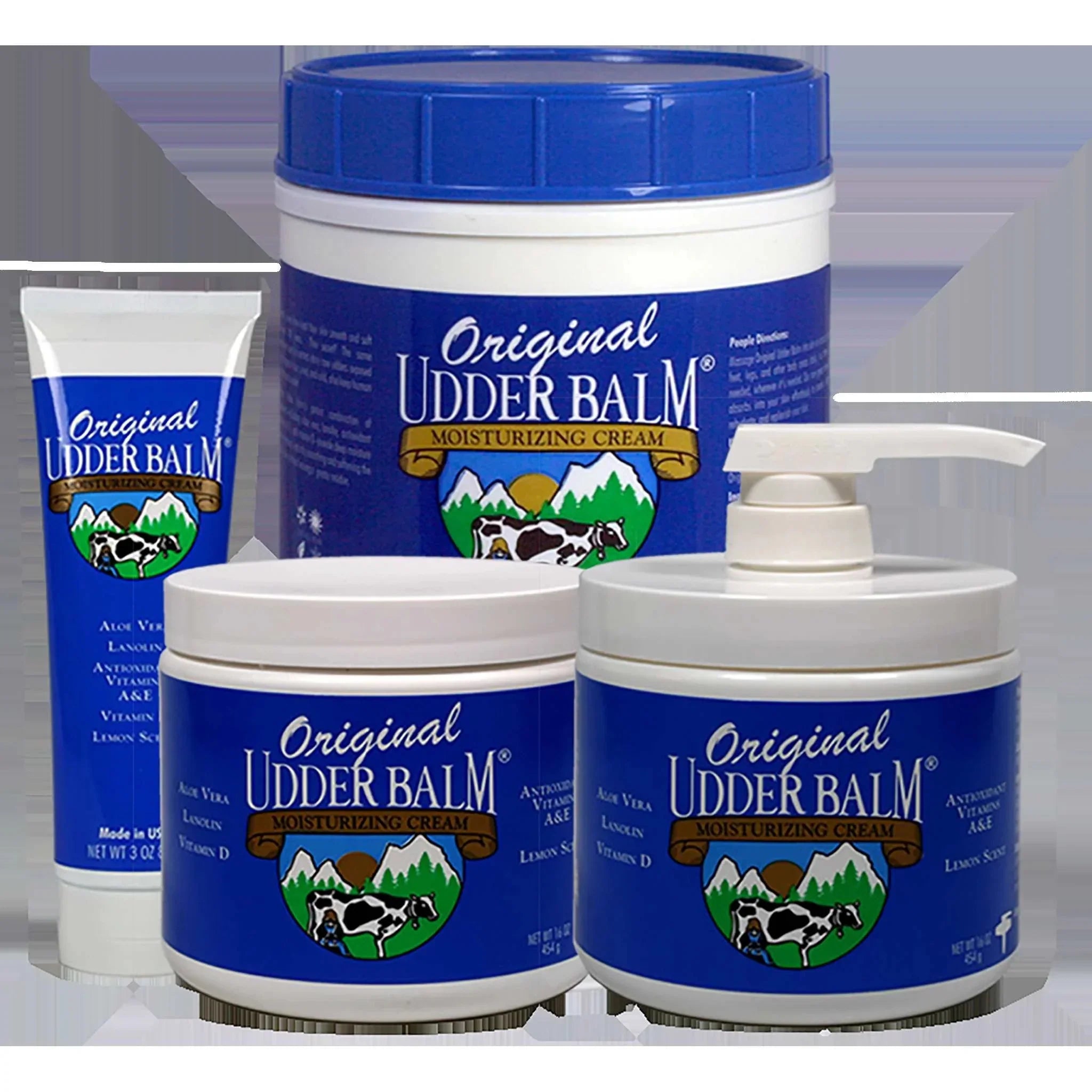 Udder with 64oz Cream refill Lanolin Balm tub & Moisturizing Aloe Original