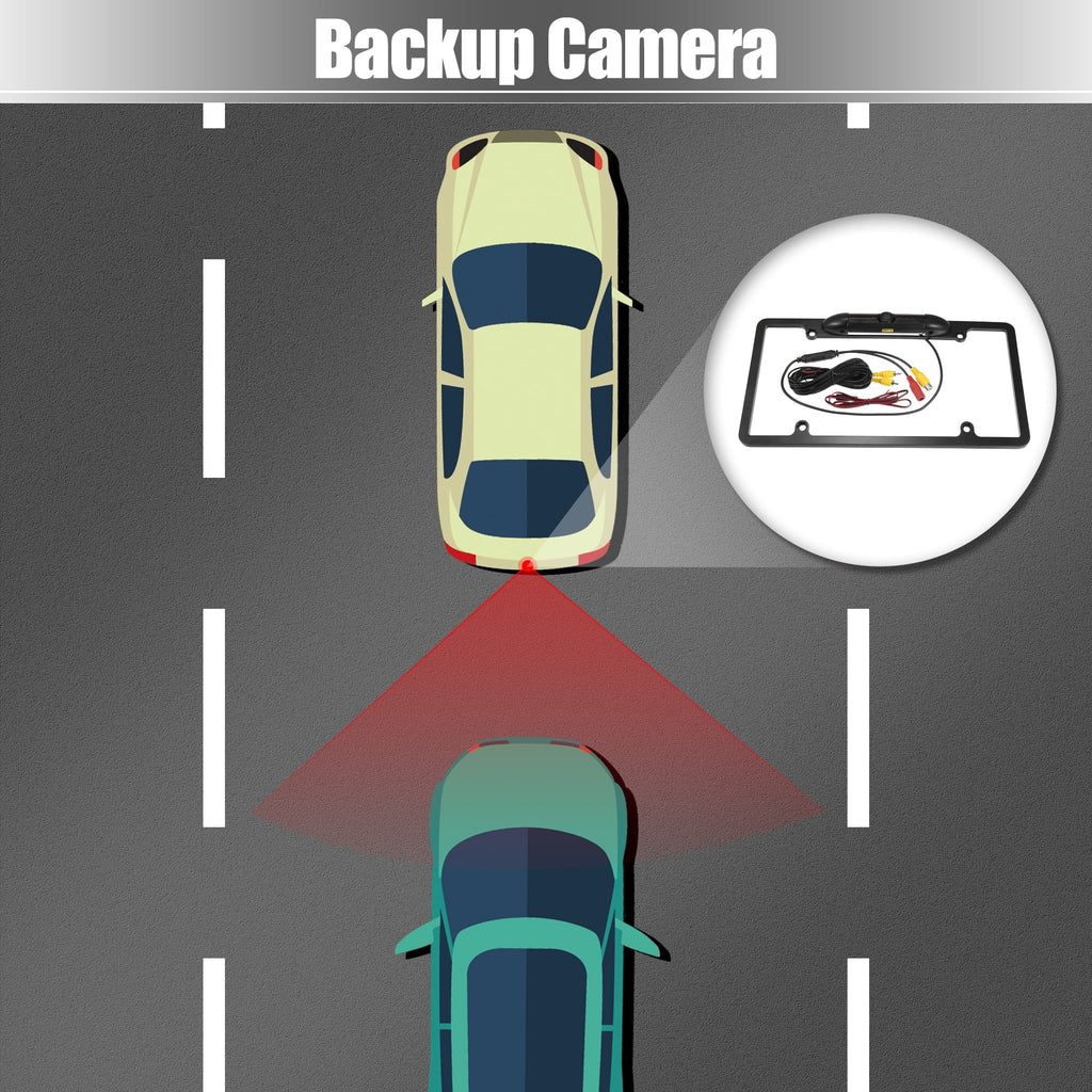Backup View Wide 12V Universal Angle Camera for IP68 Vision Rear DC License Backup Plate Waterproof 480P Camera Car