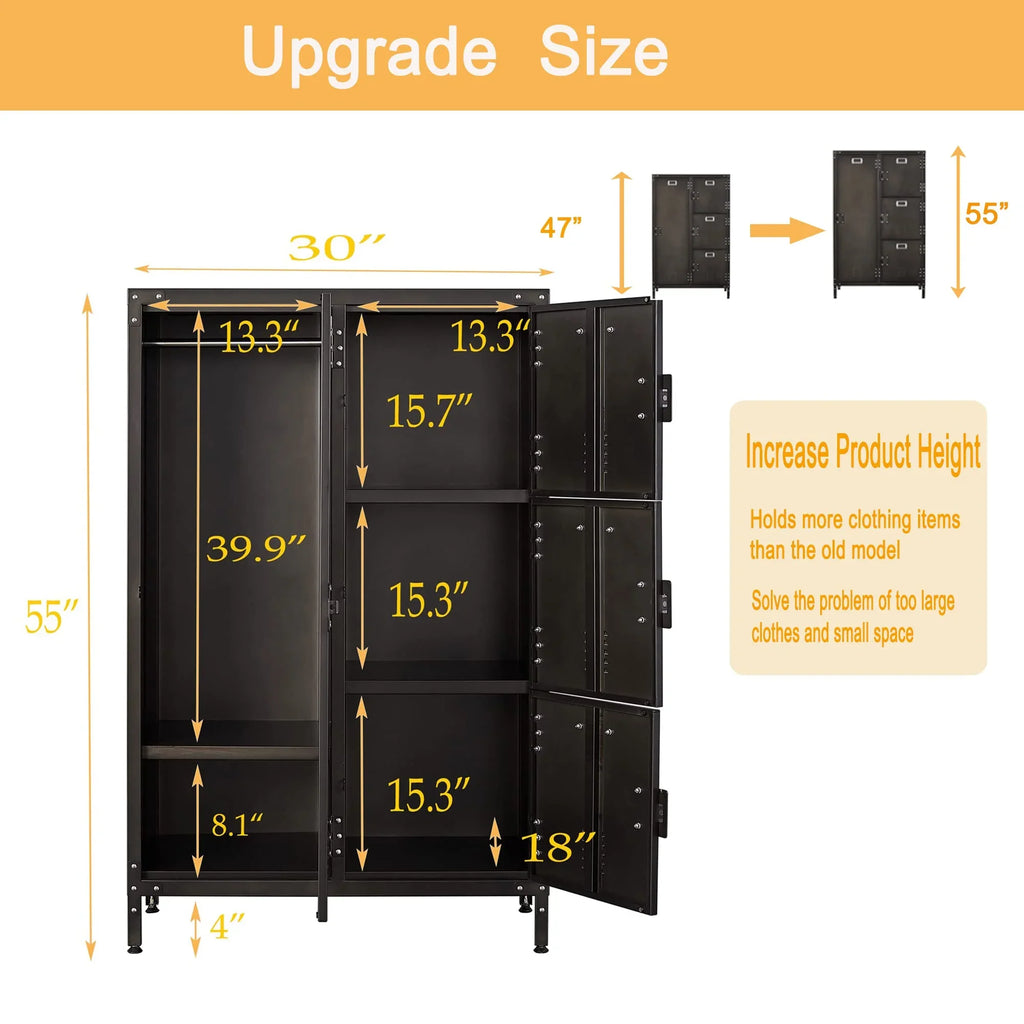 for for Lockable Door Storage Lockers 4 STANI Employees,71" Office Sundries,Gym,School Metal Cabinet Steel Staff,Home with