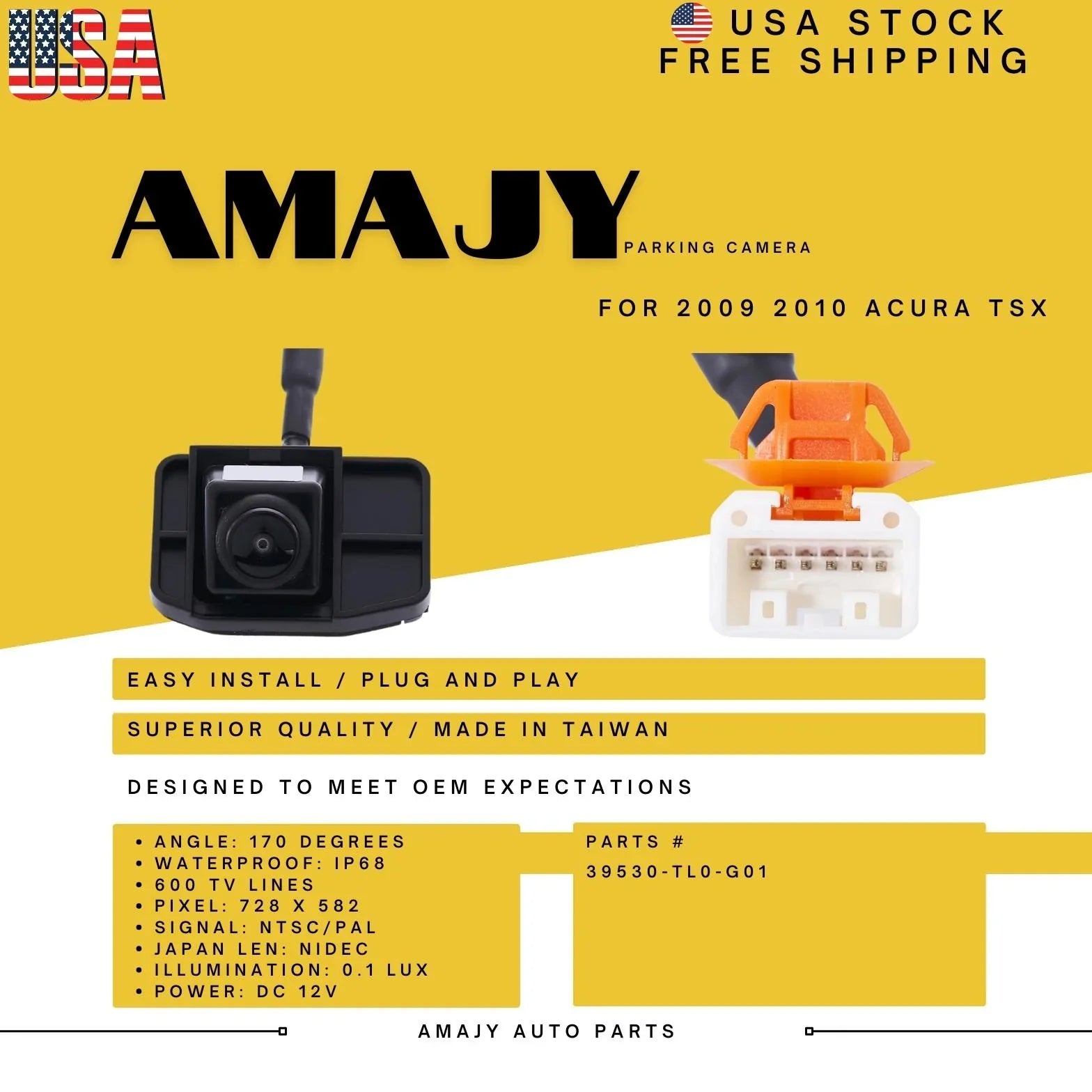 for TSX Replaces 09-10 Backup Acura 39530-TL0-G01 Camera