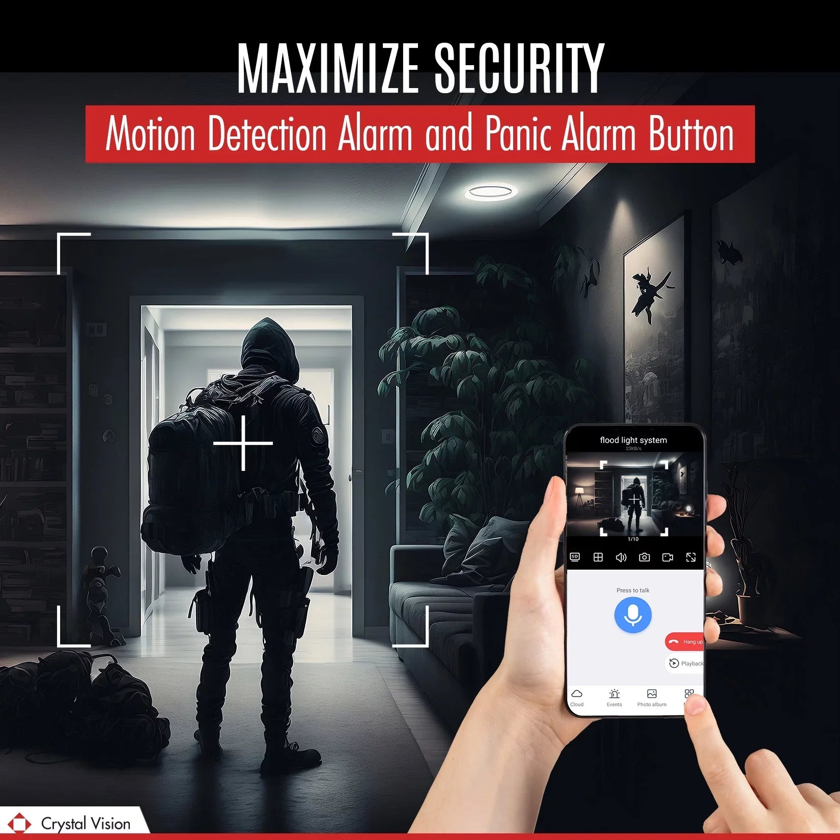 [8CH] Audio w/ Monitor, In Cameras Way System NVR 3MP CCTV Built-In HD 10.1 Floodlight Surveillance Vision Crystal 6X Siren 2 Wireless