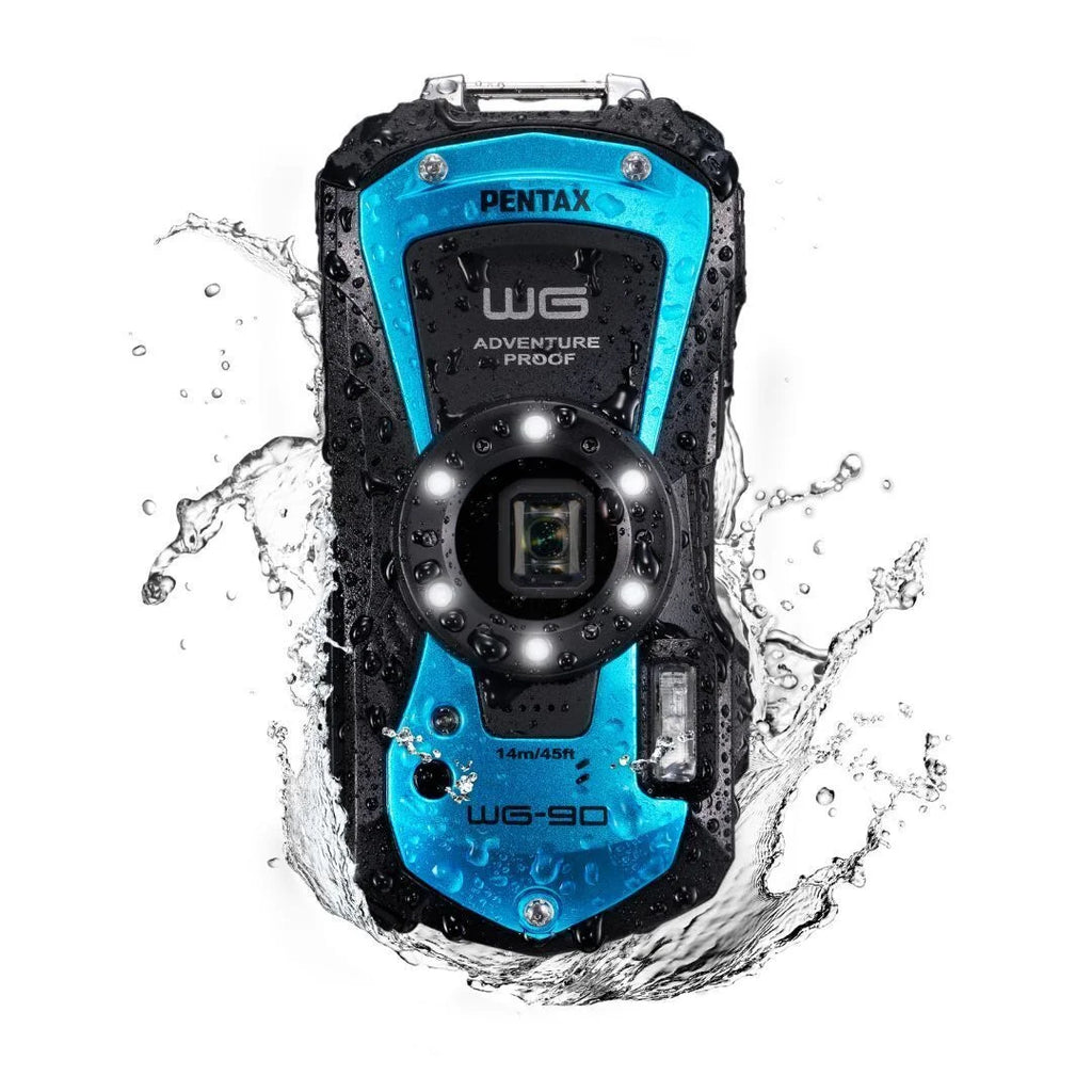 Exceptional Shooting Compact and Tough with Camera Body Image PENTAX (Blue) Underwater Mode Imaging All Quality Weather Adventure Construction, Ricoh WG-90