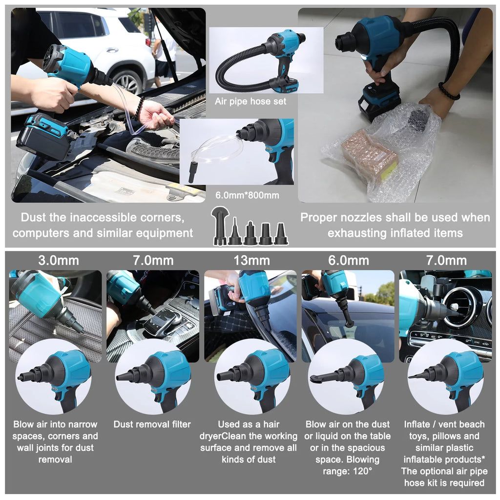 Inflator Dust Machine moobody Narrow-space Effective Rechargeable Cordless for Air Cleaning. - Dust and Blowing Electric
