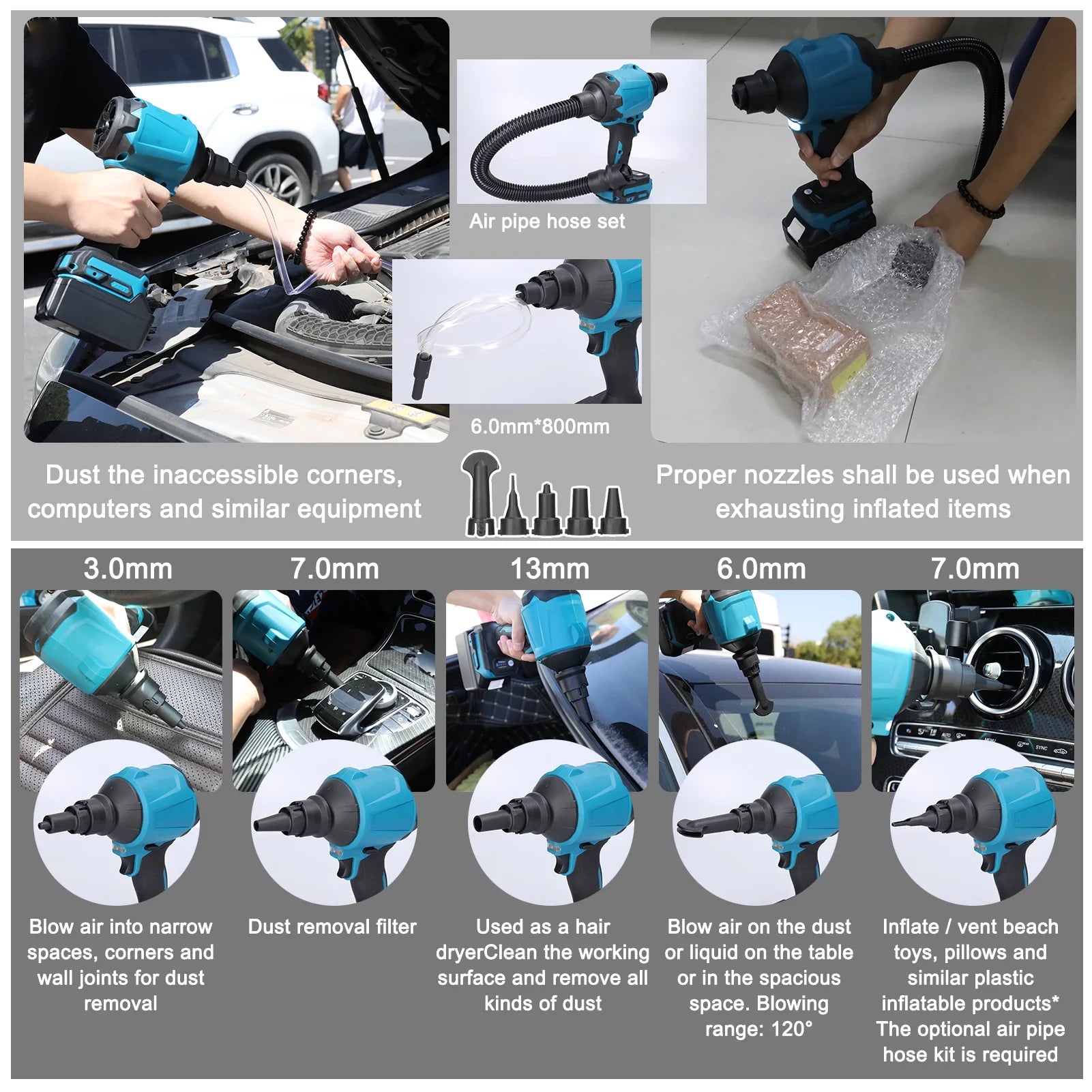 Inflator Dust Machine moobody Narrow-space Effective Rechargeable Cordless for Air Cleaning. - Dust and Blowing Electric