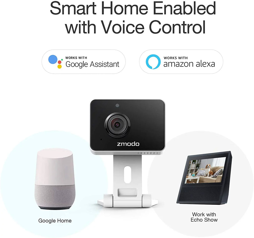 1080p Two-Way Mini Security Baby Camera, Wireless Camera (2 Vision, Pack) Monitor/Pet/Nanny Detection Home Zmodo Motion Pro Audio, Indoor Night