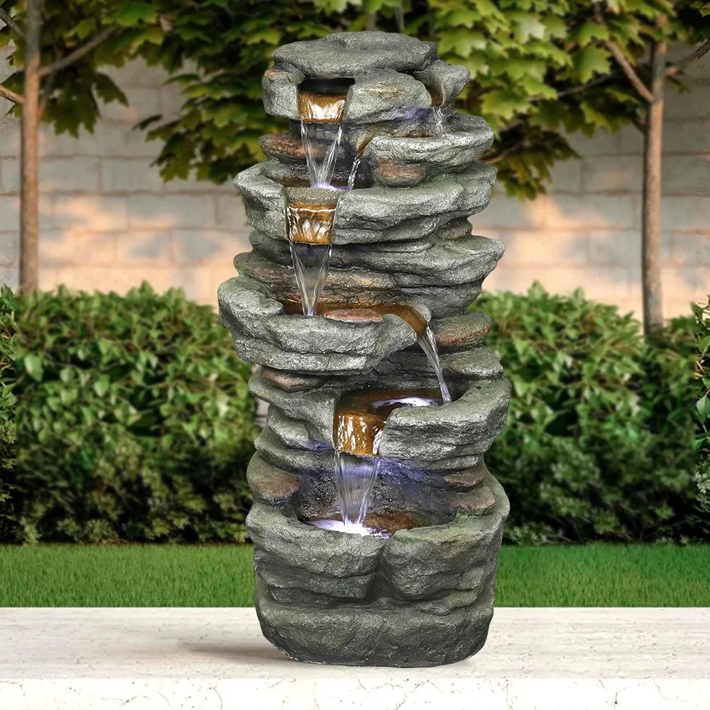 Led with 32.6inches Kmowoo Fountain Rock Lights Water