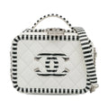 Filigree Leather (Like Pre-Owned Caviar Bag Authenticated CC White Unisex Small Chanel New) Vanity