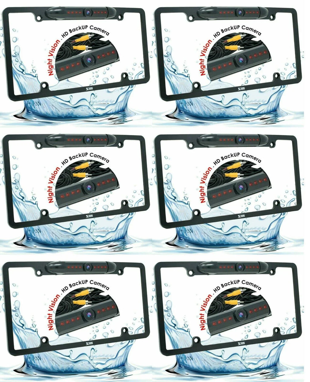 License Plate Bundle Vision View Backup 6x Camera Wide Waterproof Angle Rear HD Night