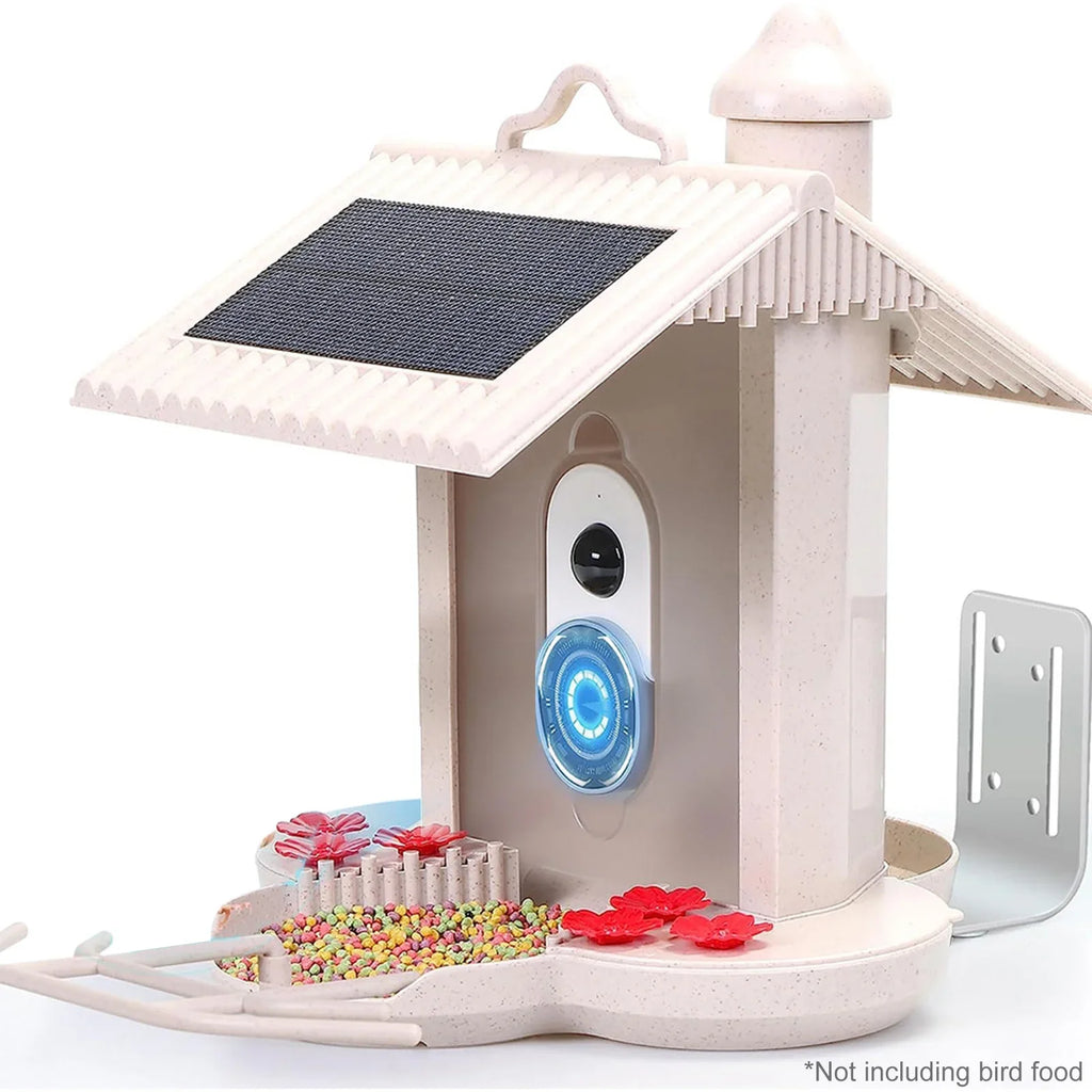 TF IP65 Identify Waterproof Bird AI Notification, Enthusiasts Capture WIFI Bird Bird Watching Real-time 1080P Auto for Species, Cards Motion 128G Feeder Video, Smart moobody Camera Detection, Bird