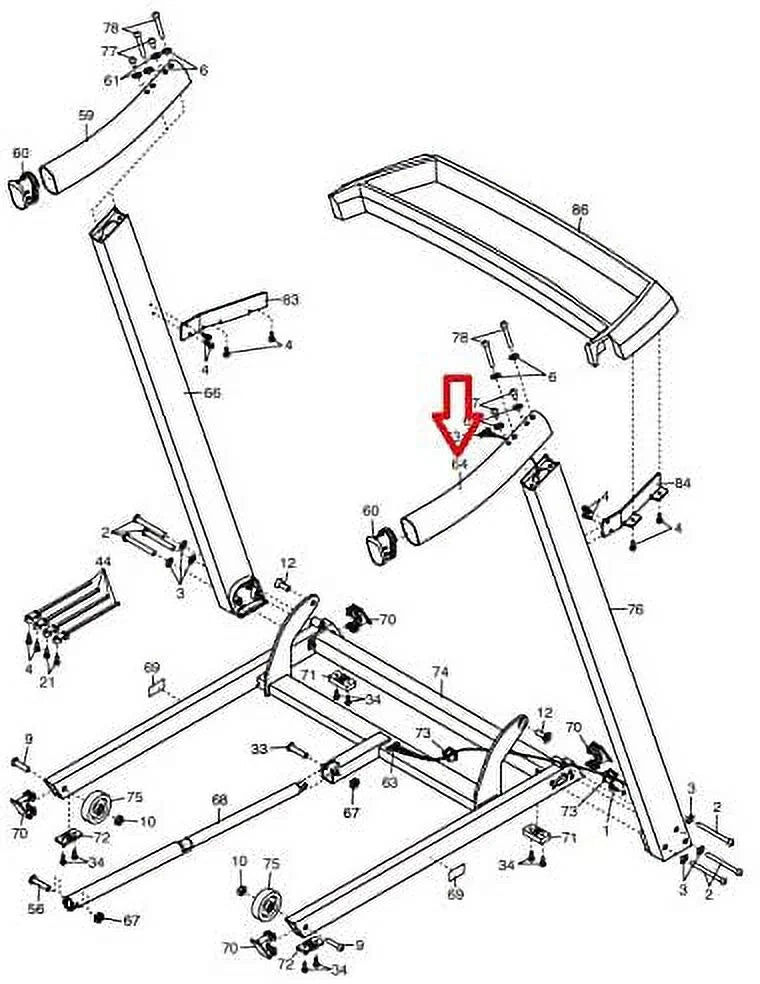 Health with Assembly Treadmill Fitness, Proform 347722 Icon Inc. Right Handrail Works &
