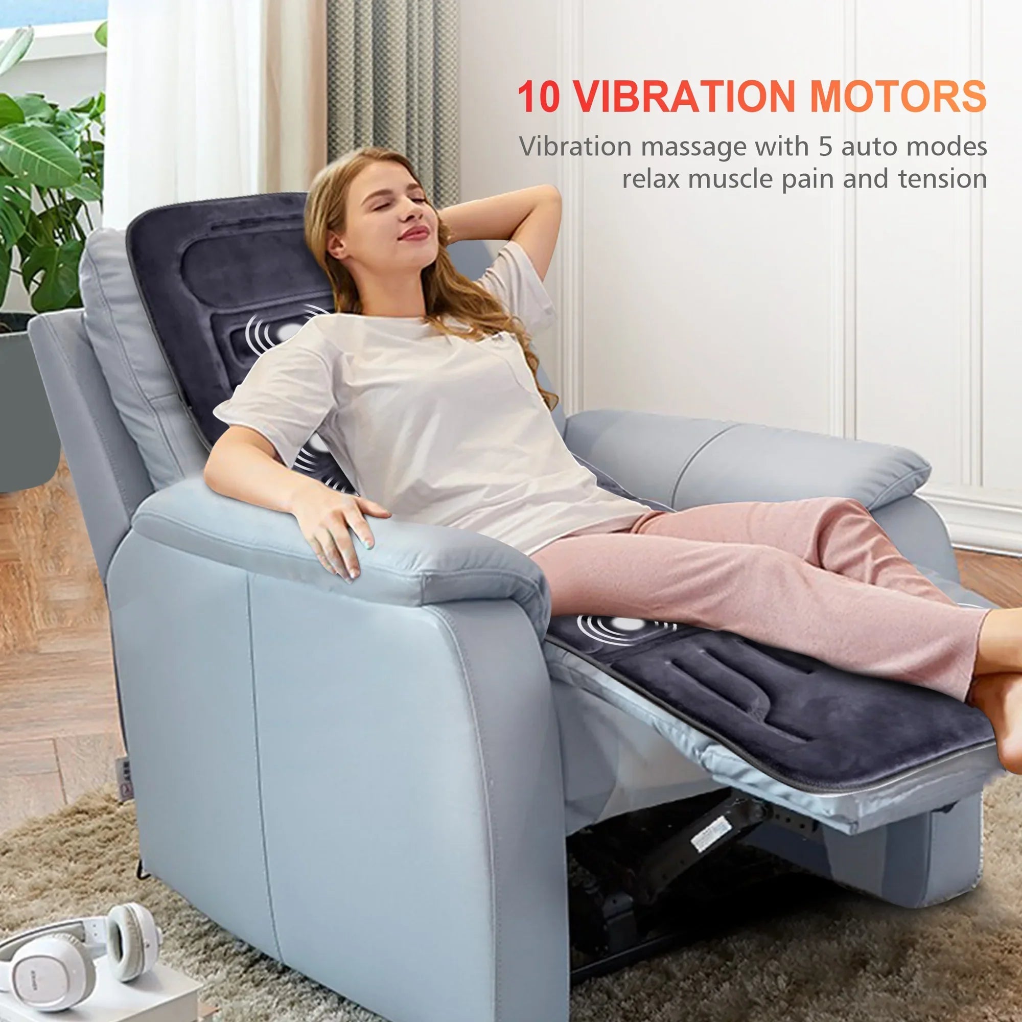 with pad Massager Body 10 2 Cushion Full Vibration Pad Heating Heat Motors & Massage Seat Comfier Mat with Chair Therapy