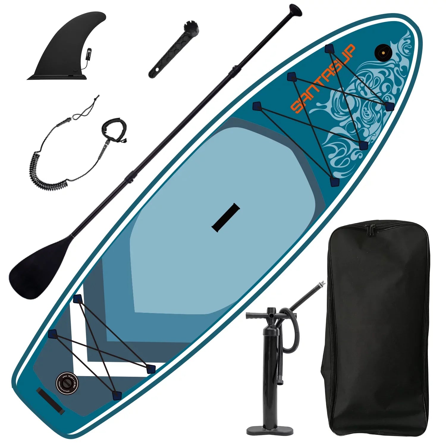 Paddle Accessories Inflatable Up 9.9'x33"x5" Board With Stand