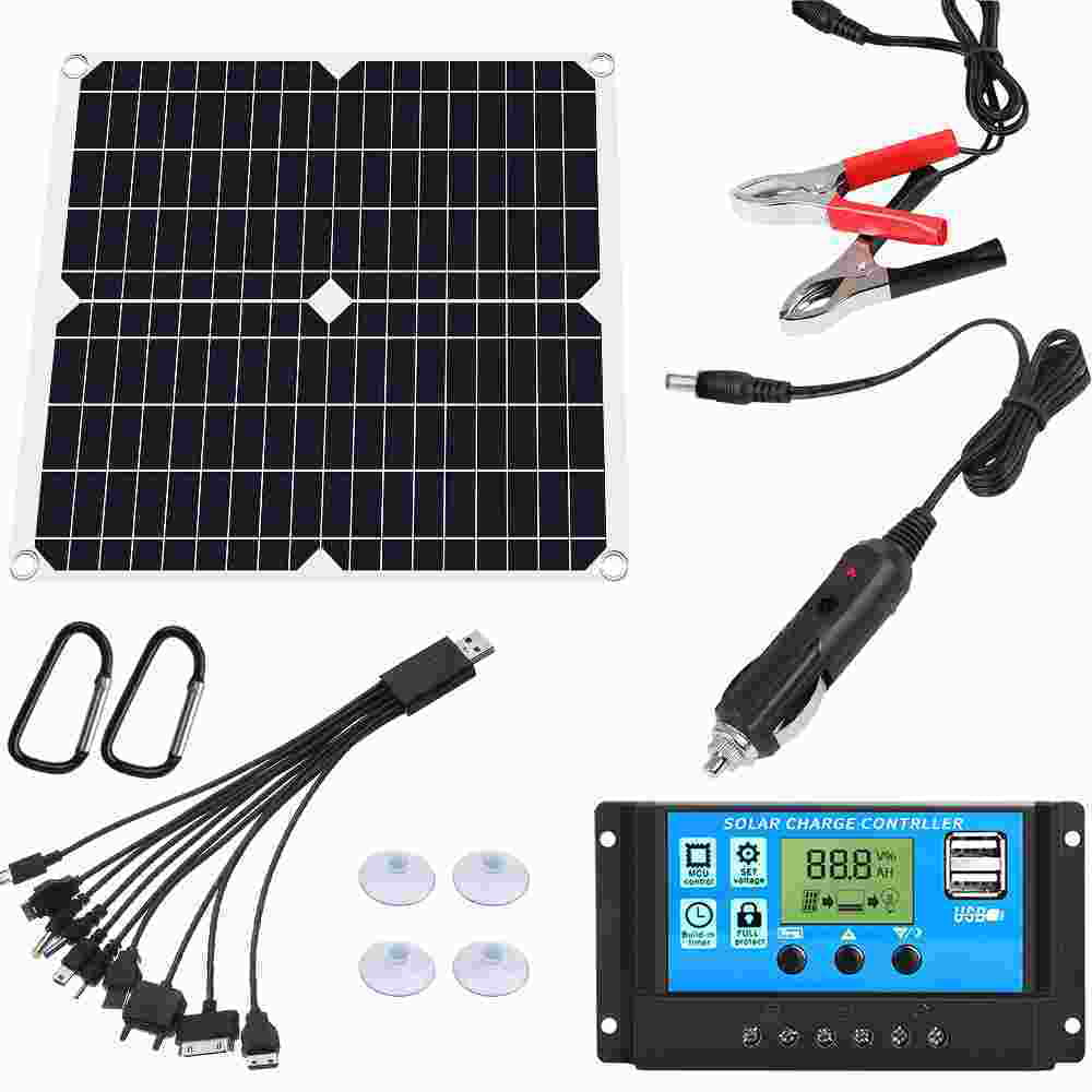 kit 200W outdoor car charge solar panel charger with home source solar light MDHAND controller camping emergency
