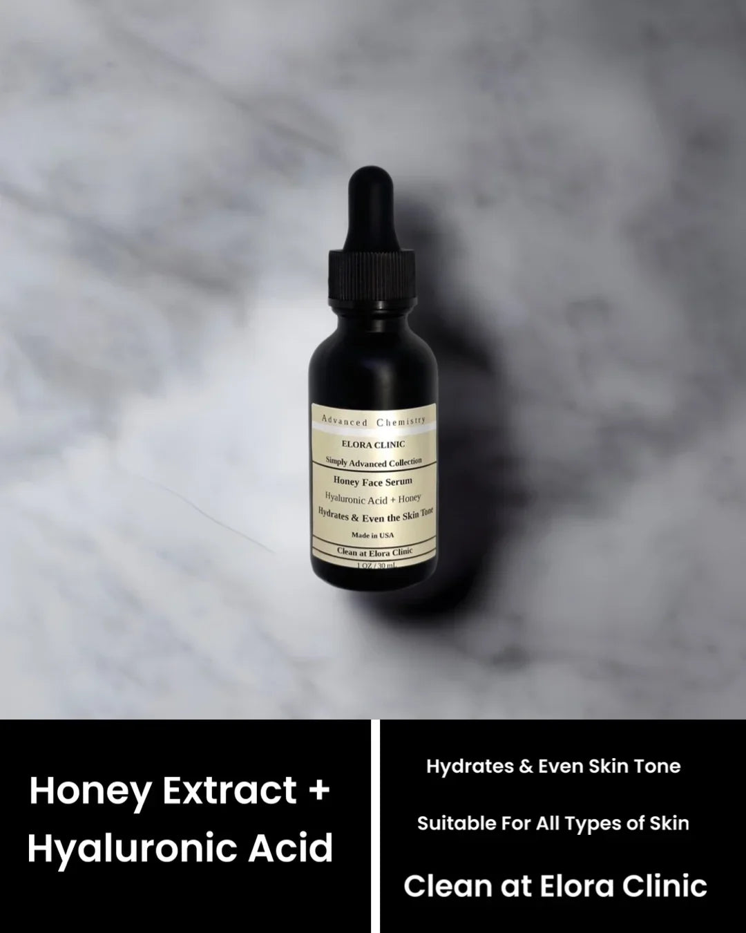 Serum - Free Hydrating Clinic Acid + Hyaluronic Acid Elora Serum Honey Deeply Honey Oil - Water and - Hyaluronic Honey Based -