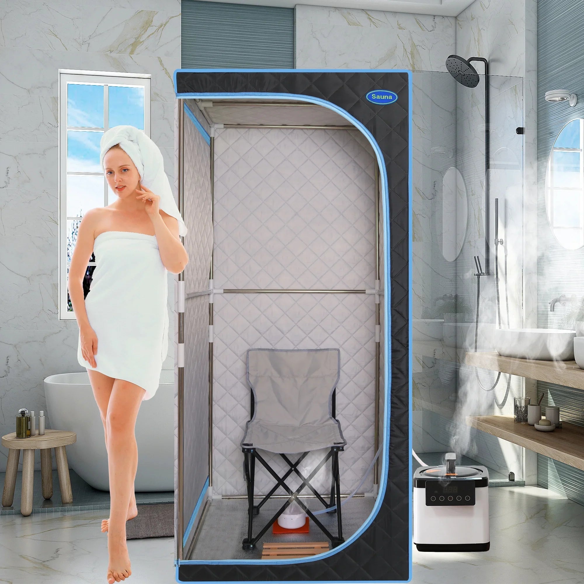 Spa black Box With Full Sauna Sauna Cheelom Home Steam Tent Sauna，Portable Body