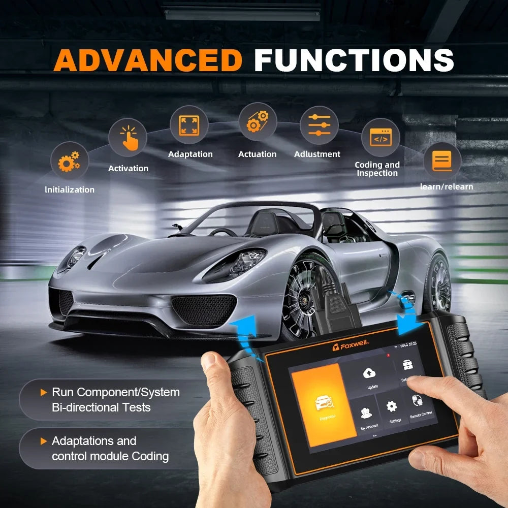 NT710 30+ Bi-Directional Control System Automotive Reset Analyzer Auto Car Automotive Code Reader Scanner Automotive Scanner Foxwell Scanner Full Service Tool Scan Diagnostic OBD2 Scanner Wireless