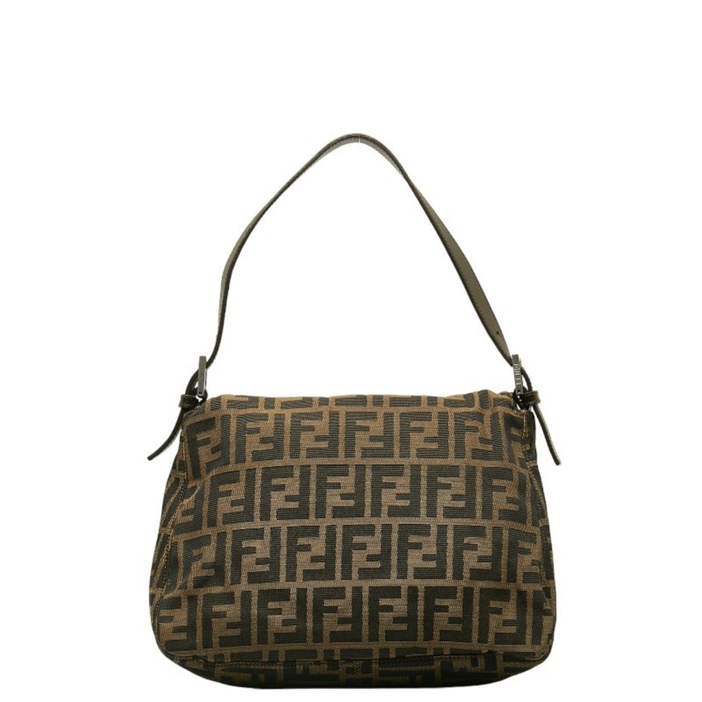 Canvas Leather Pre-Owned Brown ZUCCA Bag Bucket FENDI Women's Mamma (Good)