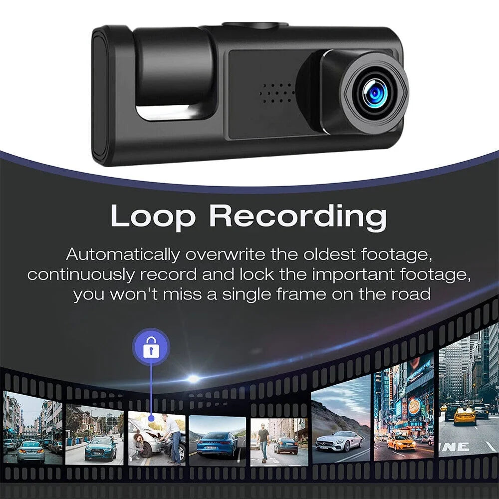 1080P Lens Jinyi Video Dash Cam Front/Rear/Inside G-sensor Car Dual Camera Recorder