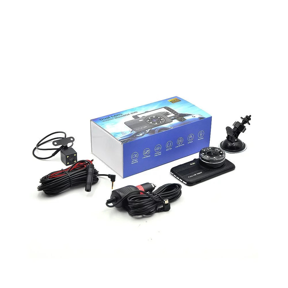 4 LCD Dash Black Box Vehicle Camera axGear Driving Dual Recorder Monitor DVR Cam Inch
