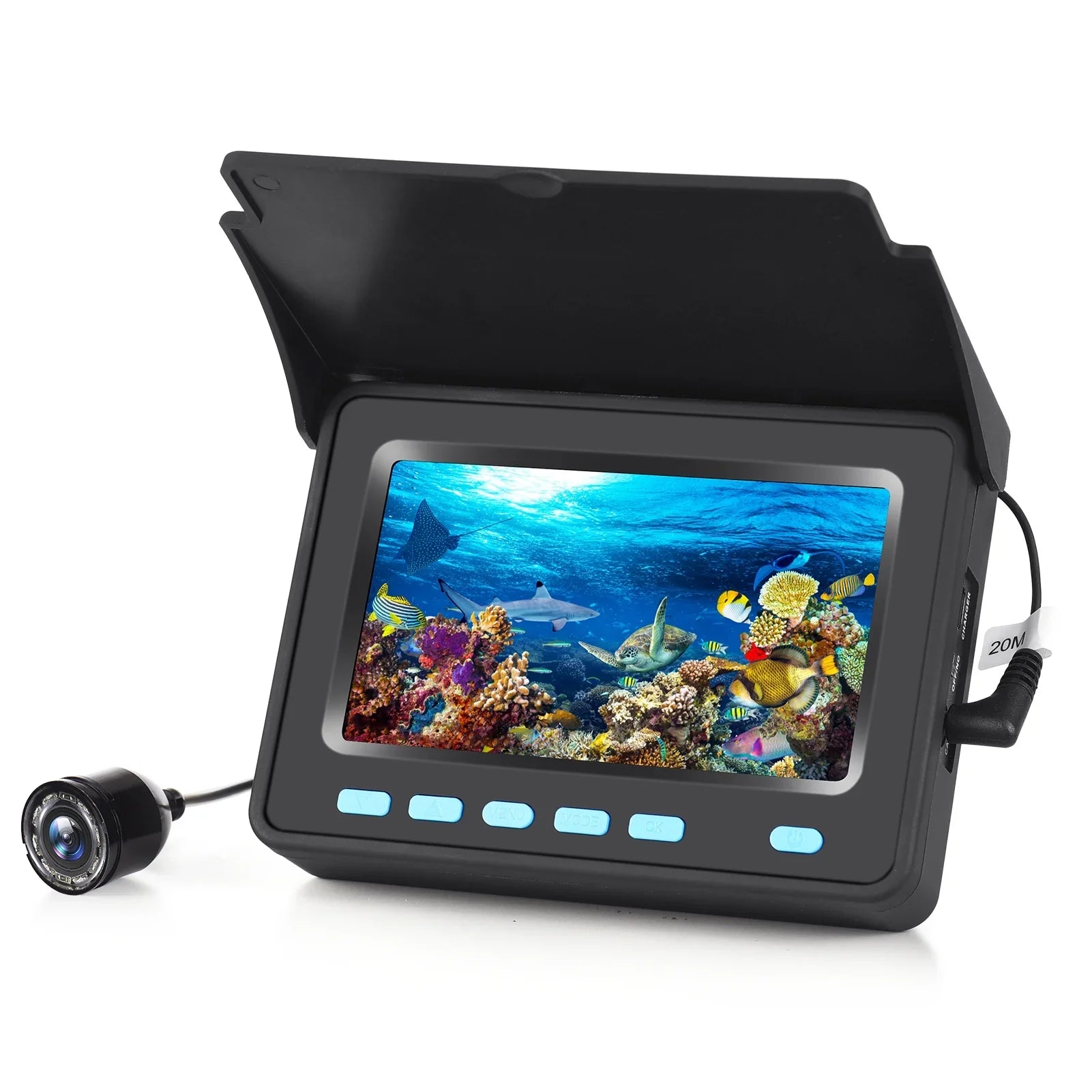 4.3'' Boat LCD 1200TVL 20M/30M Fishing Ice 8PCS LED Fish with Fishing Vision Finder for - and Camera IR Underwater Night with