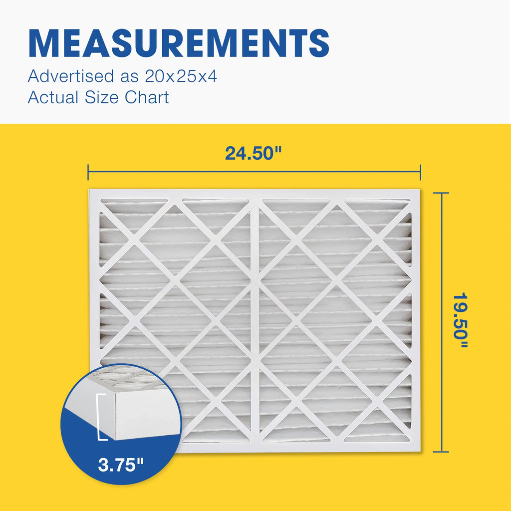 Filter, Air Pleated Pack Furnace MERV Aerostar 8 20x25x4 AC Air Filter, 6