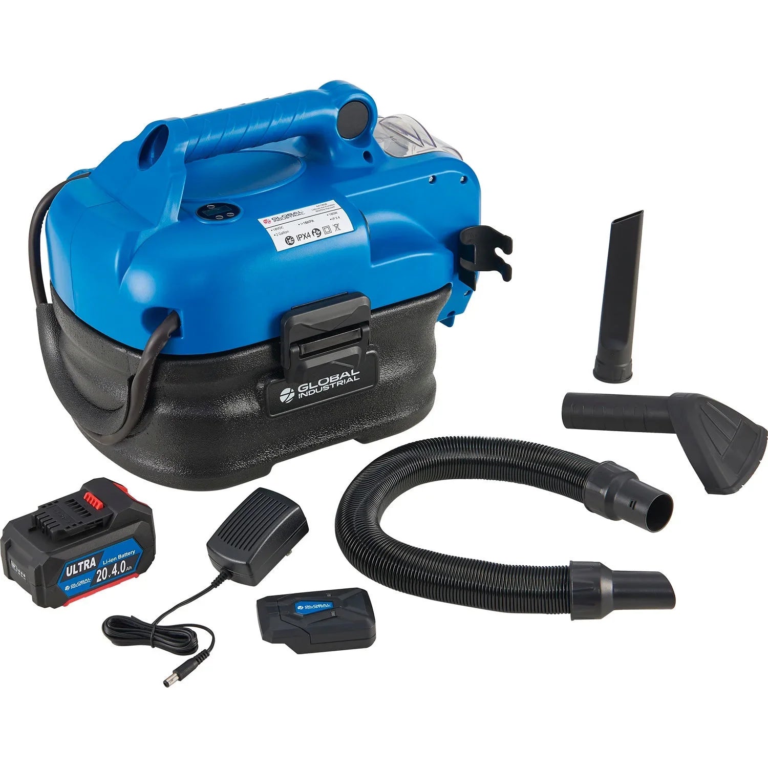 Gallon Wet/Dry Inflate HEPA Vacuum Capacity Powered Air Adapter, with Battery 2