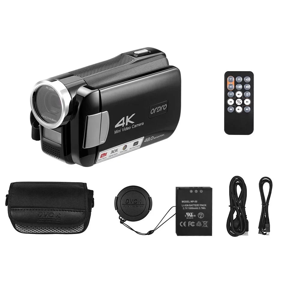 Recorder AC2 Digital DV Digital GoolRC Remote Touchscreen Zoom Carry Battery Control 30X with Video Bag Inch 4K IR 3.0 IPS 48MP