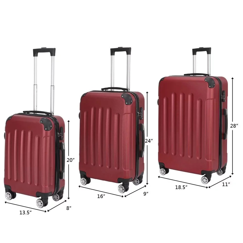 Spinner Lock Hardshell UBesGoo Set Piece Suitcase TSA 3 Lightweight