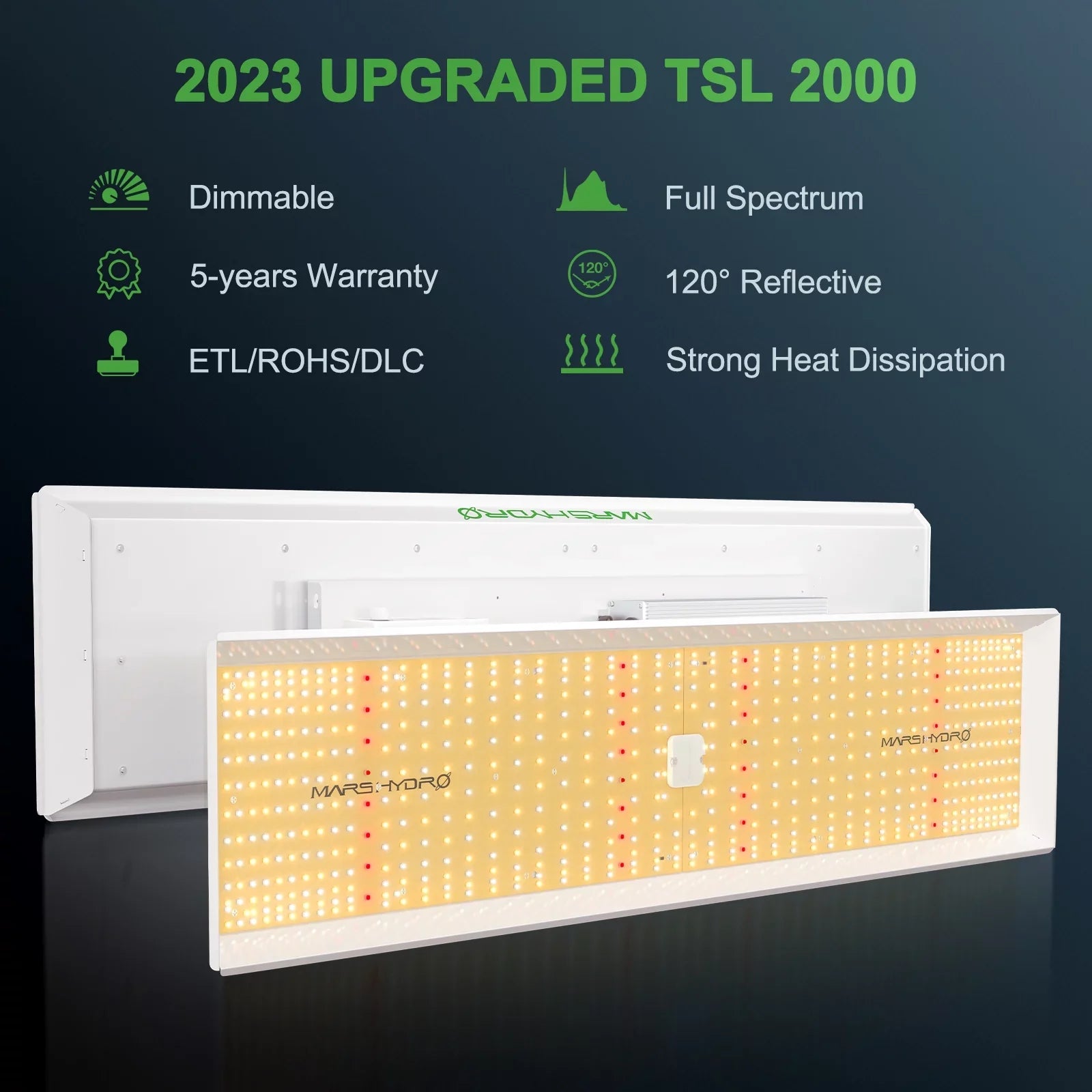 LED 300W 2.5g/W Spectrum Yield Grow Hydro LED Grow Full Light TSL Sunlike 2000 PPE High 2023 Light Max Dimmable Spectrum Mars