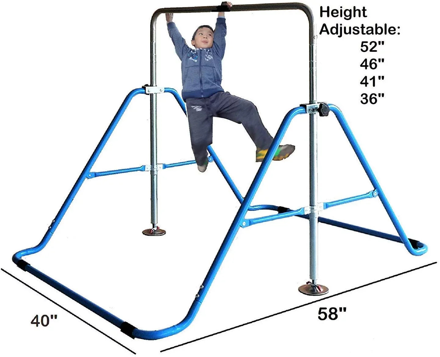 Mat Training Horizontal Kip with Gymnastics Blue Climbing Kip Fitness Expandable Bar Bar Bar Tower Kids Height Folding Monkey Bars for Gymnastic Adjustable