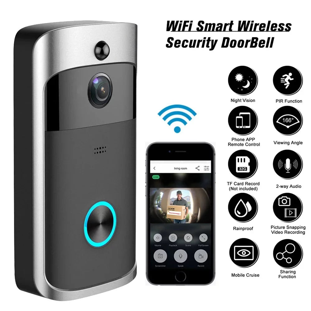 Detection Wireless Motion Visual Video Security Doorbell Intercom Vision Camera WiFi Camera Bell Night Smart Home Doorbell Door