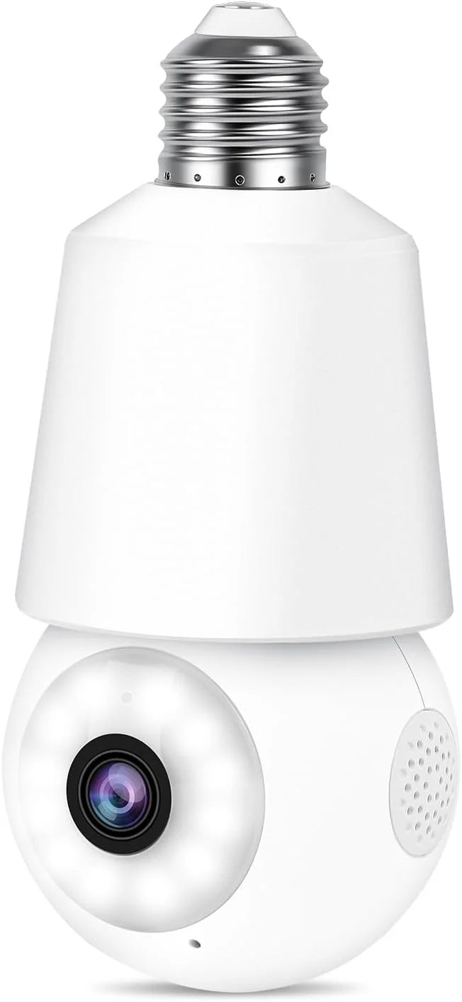 Light 2K SocketSecurity PTZ Motion Home for Detection Alarm Tracking Security Bulb 360° Sound Light Cameras