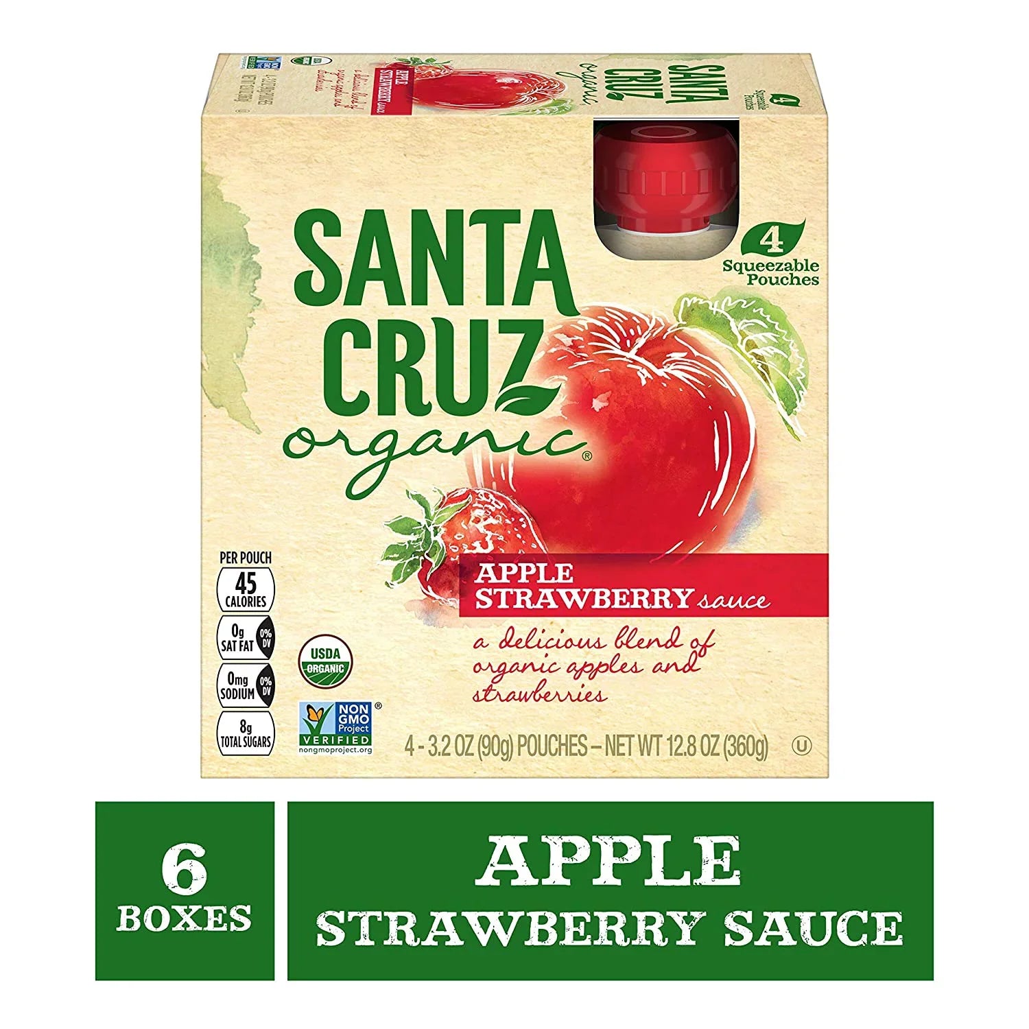 Cruz -- Strawberry Apple Pack 2 Apple of Pouches 4 Sauce Santa Organic®