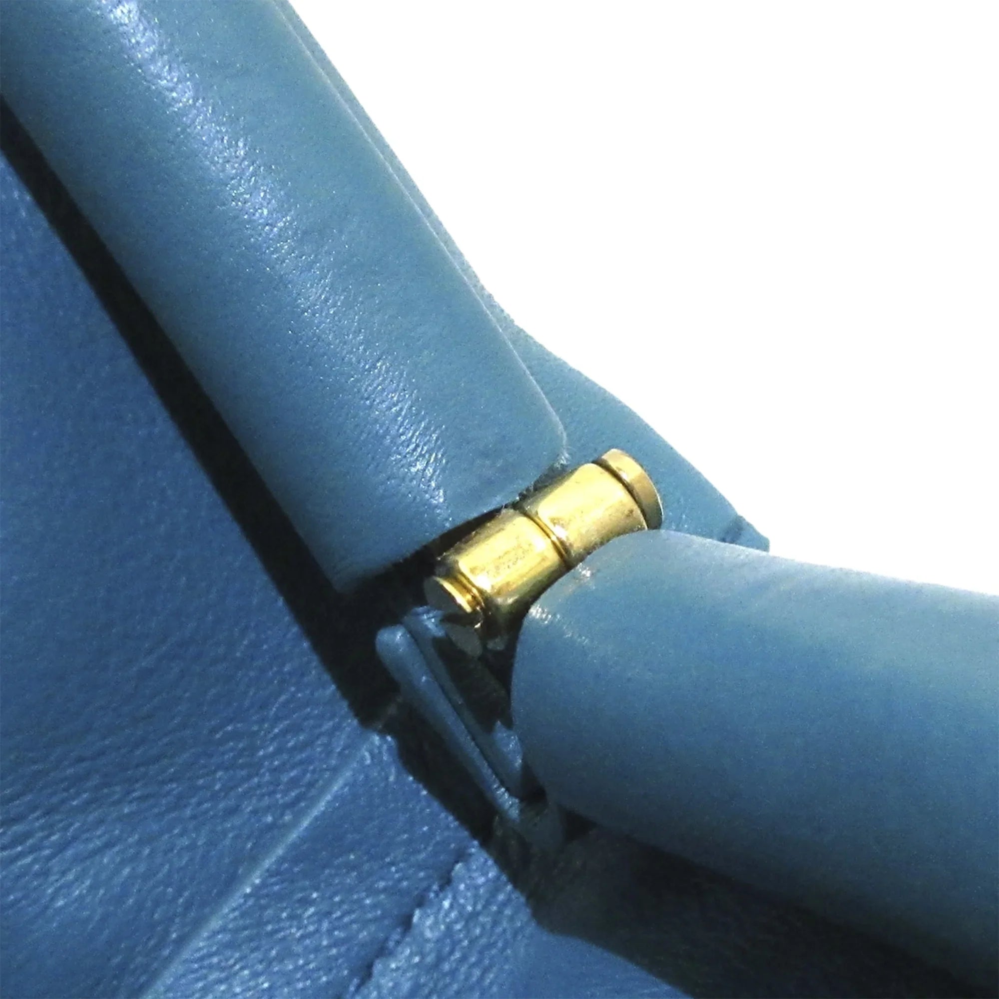 Women Bottega (Good) Blue Pre-Owned Leather Point Satchel Calf Authenticated Veneta