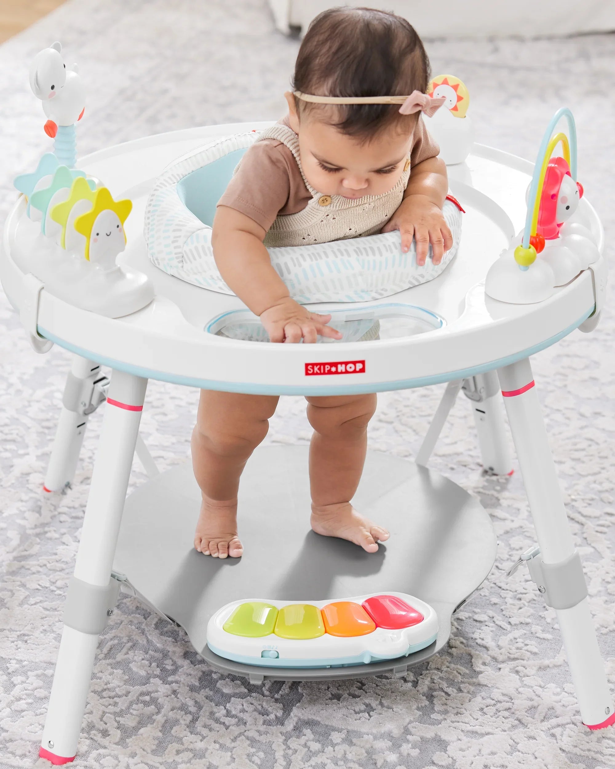 Baby Lining Skip 4mo+, with Play Grow-with-Me Hop Cloud Activity Interactive Center Silver Center: 3-Stage Functionality,