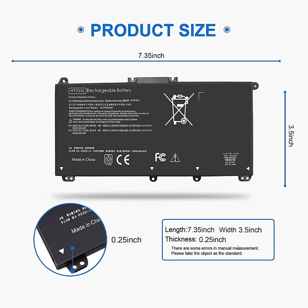 14-CK0001LA L11119-855 14-CE G7 HP Laptop y 14-DQ 14-CK 240 15-CS Pavilion for 41.7Wh 14-CK0061ST 245 HT03XL