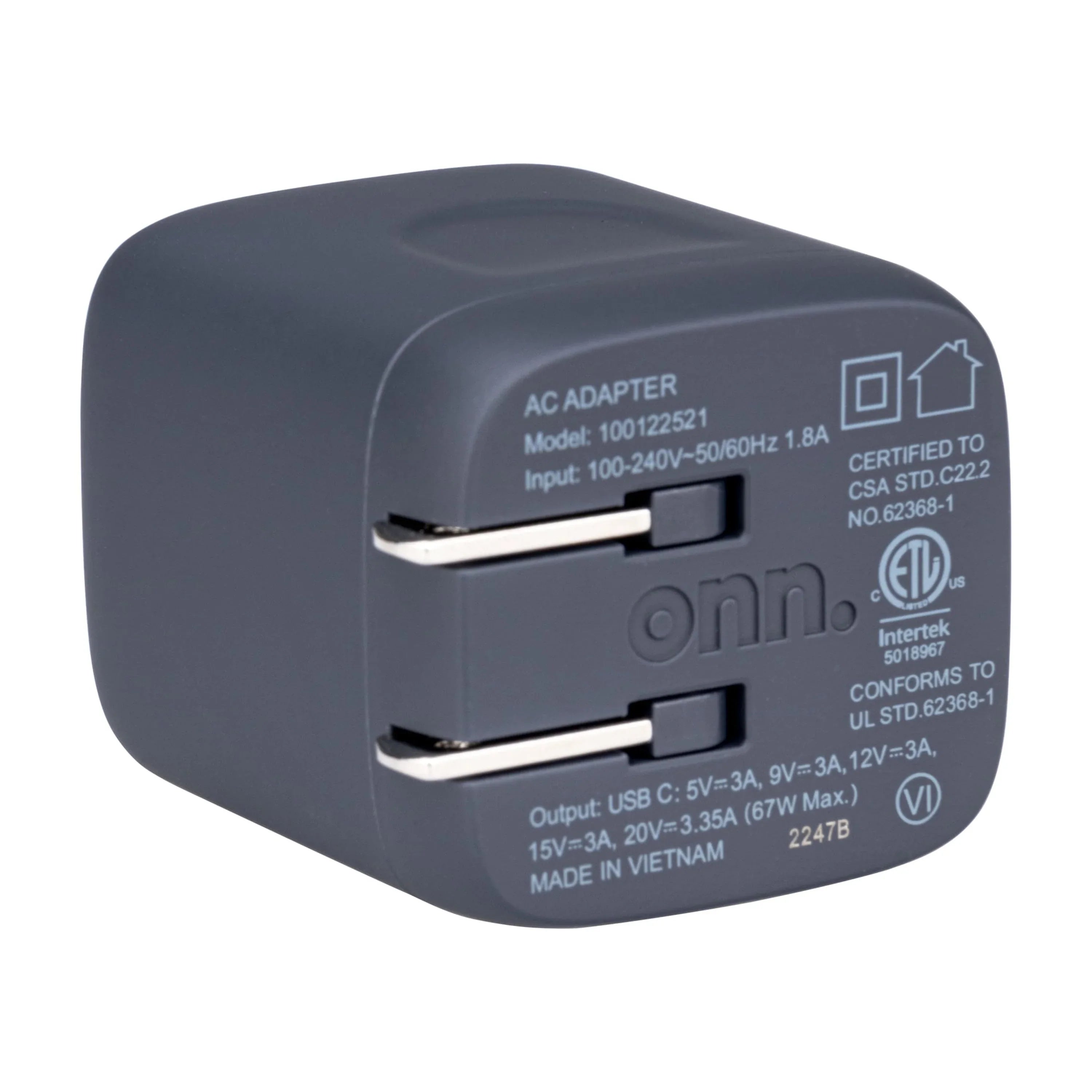 Apple,Dell,HP,Asus,Acer,Lenovo,Grey with Port, 1 GAN Charger Laptop USB-C for Compatible 67W onn.